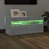 TV staliukas TV spintelė su LED apšvietimu, pilka ąžuolo, 90x35x40cm