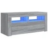 TV staliukas TV spintelė su LED apšvietimu, pilka ąžuolo, 90x35x40cm