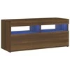 TV staliukas TV spintelė su LED apšvietimu, ruda ąžuolo, 90x35x40cm