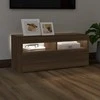 TV staliukas TV spintelė su LED apšvietimu, ruda ąžuolo, 90x35x40cm