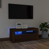 TV staliukas TV spintelė su LED apšvietimu, ruda ąžuolo, 90x35x40cm