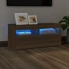 TV staliukas TV spintelė su LED apšvietimu, ruda ąžuolo, 90x35x40cm