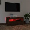 TV staliukas TV spintelė su LED apšvietimu, ruda ąžuolo, 90x35x40cm