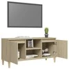 TV staliukas TV spintelė su medinėmis kojelėmis, ąžuolo, 103,5x35x50cm