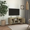 TV staliukas TV spintelė su medinėmis kojelėmis, ąžuolo, 103,5x35x50cm