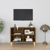 TV staliukas TV spintelė su medinėmis kojelėmis, ąžuolo, 69,5x30x50cm