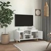 TV staliukas TV spintelė su medinėmis kojelėmis, balta, 103,5x35x50cm