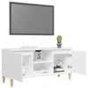 TV spintelė su medinėmis kojelėmis, balta, 103,5x35x50cm