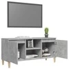 TV staliukas TV spintelė su medinėmis kojelėmis, betono pilka, 103,5x35x50cm