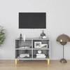 TV staliukas TV spintelė su medinėmis kojelėmis, pilka ąžuolo, 69,5x30x50cm