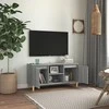 TV staliukas TV spintelė su medinėmis kojelėmis, pilka, 103,5x35x50cm