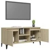 TV staliukas TV spintelė su metalinėmis kojelėmis, ąžuolo, 103,5x35x50cm