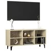 TV staliukas TV spintelė su metalinėmis kojelėmis, ąžuolo, 103,5x30x50cm