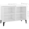 TV staliukas TV spintelė su metalinėmis kojelėmis, balta, 69,5x30x50cm