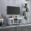 TV staliukas TV spintelė su metalinėmis kojelėmis, balta, 103,5x35x50cm
