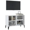 TV staliukas TV spintelė su metalinėmis kojelėmis, balta, 69,5x30x50cm