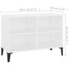 TV staliukas TV spintelė su metalinėmis kojelėmis, balta, 69,5x30x50cm