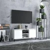 TV staliukas TV spintelė su metalinėmis kojelėmis, balta, 103,5x35x50cm