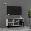 TV staliukas TV spintelė su metalinėmis kojelėmis, pilka, 103,5x30x50cm