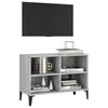 TV staliukas TV spintelė su metalinėmis kojelėmis, pilka, 69,5x30x50cm
