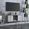 TV staliukas TV spintelė su metalinėmis kojomis, pilka ąžuolo, 103,5x35x50cm
