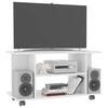 TV staliukas TV spintelė su ratukais, baltos spalvos, 80x40x45 cm, mediena