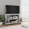 TV staliukas TV spintelė su ratukais, betono pilkos sp., 80x40x45cm, mediena