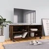 TV staliukas TV spintelė su ratukais, dūminio ąžuolo, 90x35x35cm, mediena