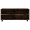 TV staliukas TV spintelė su ratukais, dūminio ąžuolo, 90x35x35cm, mediena