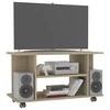 TV staliukas TV spintelė su ratukais, sonoma ąžuolo sp., 80x40x45cm, mediena