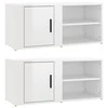 TV staliukas TV spintelės, 2vnt., baltos, 80x31,5x36cm, mediena, blizgios