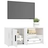 TV staliukas TV spintelės, 2vnt., baltos, 80x31,5x36cm, mediena, blizgios