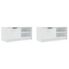TV staliukas TV spintelės, 2vnt., baltos, 80x35x36,5cm, mediena, blizgios