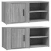 TV staliukas TV spintelės, 2vnt., pilkos ąžuolo, 80x31,5x36cm, mediena
