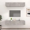 TV staliukas TV spintelės, 4vnt., betono pilkos, 80x30x30cm, mediena