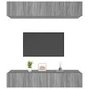 TV staliukas TV spintelės, 4vnt., pilkos ąžuolo, 80x30x30cm, mediena