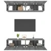 TV staliukas TV spintelės, 4vnt., pilkos ąžuolo, 80x30x30cm, mediena
