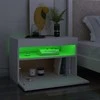 TV staliukas TV spintelės su LED apšvietimu, 2vnt., baltos, 60x35x40cm