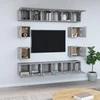 TV staliukas TV spintelių komplektas, 10 dalių, pilkas ąžuolo, mediena