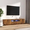 TV staliukas TV spintelių komplektas, 2 dalių, dūminio ąžuolo, mediena