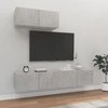 TV staliukas TV spintelių komplektas, 3 dalių, betono pilkas, mediena