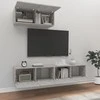 TV staliukas TV spintelių komplektas, 3 dalių, betono pilkas, mediena