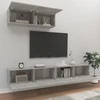 TV staliukas TV spintelių komplektas, 3 dalių, betono pilkas, mediena