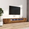 TV staliukas TV spintelių komplektas, 3 dalių, dūminio ąžuolo, mediena