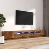 TV staliukas TV spintelių komplektas, 3 dalių, dūminio ąžuolo, mediena