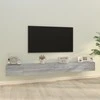 TV staliukas TV spintelių komplektas, 3 dalių, pilkas ąžuolo, mediena