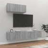 TV staliukas TV spintelių komplektas, 3 dalių, pilkas ąžuolo, mediena