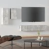 TV staliukas TV spintelių komplektas, 4 dalių, betono pilkas, mediena
