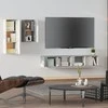 TV staliukas TV spintelių komplektas, 4 dalių, betono pilkas, mediena