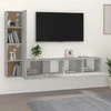 TV staliukas TV spintelių komplektas, 4 dalių, betono pilkas, mediena